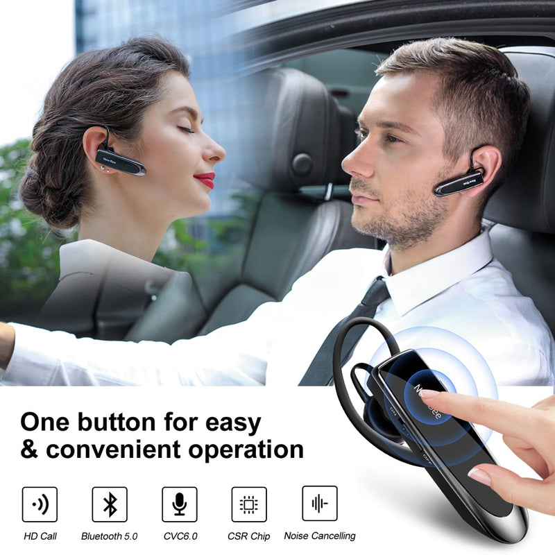 Nova abelha bluetooth v5.0 fone de ouvido sem fio hands-free fones de ouvido 22h música fone de ouvido com cvc6.0 mic para o negócio/condução